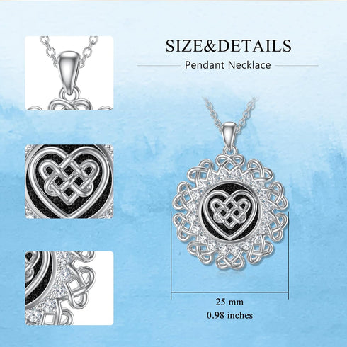 Celtic Knot Necklace Irish Pendant Necklace Love Knot Jewelry Gift for Women...