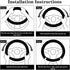 1 Sets 6 Pieces Fluffy Steering Wheel Cover for Women Girls, Includes Soft Fur Steering Wheel Cover Car Coaster Plush Keychain Rhinestone Ring Sti...