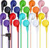 20 Pack Multi Color Kid's Wired Earphone Headphones, Individually Bagged, Disposable Earphones Ideal for Students in Classroom Libraries Schools, ...