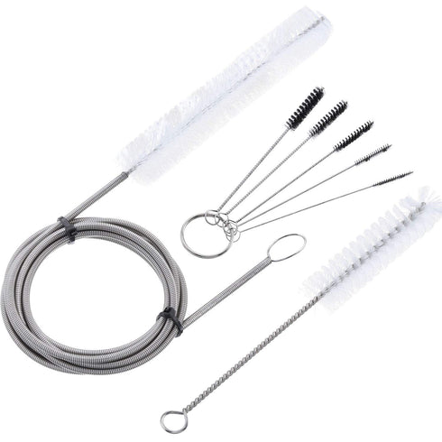 Tatuo Tube Cleaning Brush 7 Feet Flexible, 7 Inch Handy Brush with 5 Pack Mini Nylon Brush Set 4 Inch for Standard Tubing in 22 mm Diameter...