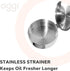 OGGI Stainless Steel Grease Container with Handle, Removable Strainer and Flip Top Lid. Perfect container for fryer oil, bacon drippings, lard and...