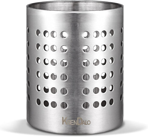 KSENDALO 304 Stainless Steel Utensil Holder Sturdy Silverware Drainer Basket, Utility Utensil Drying Rack Silverware Drying Rack for Countertop, S...
