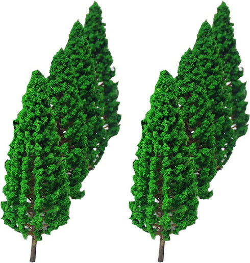 10Pcs Model Pine Cedar Trees 1:25 Green Architecture Tree for O G Scale Railway DIY Scenery Landscape Layout Natural Green 16cm/6.3inch...
