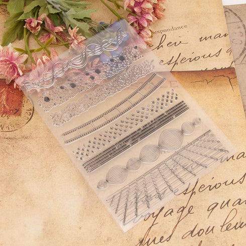 Waistlines Clear Stamps for Card Making Separator Lines Film Transparent Silicone Stamp DIY Scrapbooking Supplies Embossing Paper Card Album...