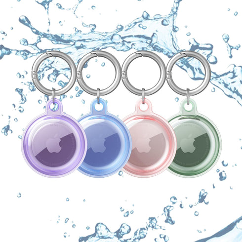 4 Pack Airtag Keychain Waterproof Holder, Airtag case for Apple Airtag GPS Tracker, Anti-Lost AirTag Holder Case Compatible with Car Keys for Pet ...