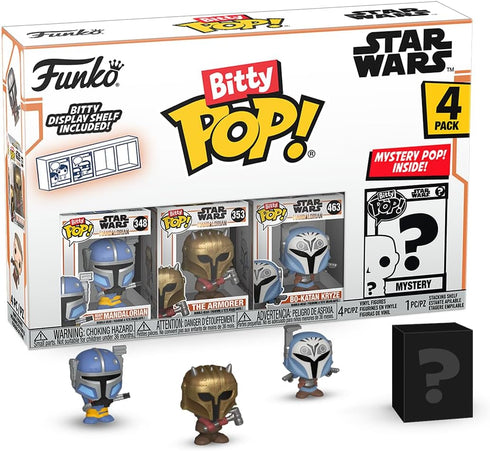 Funko Bitty Pop! The Mandalorian Mini Collectible Toys 4-Pack - Heavy Infantry Mandalorian, The Armorer, Bo-Katan Kryze, & Mystery Chase Figure (S...