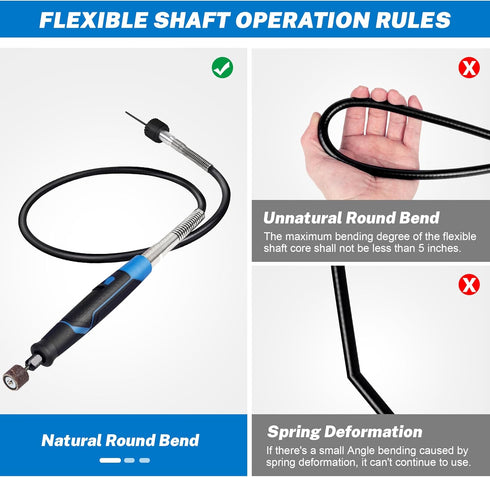 Flexible shaft Rotary Tool Attachment, Keyless Chuck 1/32” (0.8mm) to 1/8” (3.2mm),36” Long Cable, Flexible Flex Shaft with DIY for Engraving Tool...
