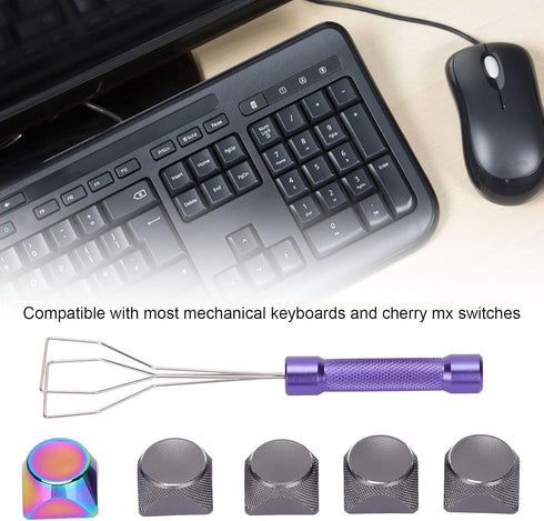 5Pcs Metal Keycaps, XDA Keycaps with Key Puller Special Touch Color Plating Beautiful Textures Decorative Compatible with Mechanical Gaming Keyboa...