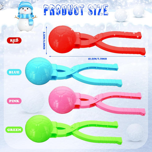 4 Pieces Winter Snow Toys Kit Snow Ball Maker Shape Snow Snowball Maker Snow Maker Outdoor Winter Play Snow Toys for Outdoor Activities (Soccer)...