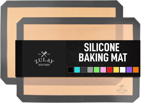 Zulay Kitchen 16.5"x11.6" 2-Pack Silicone Baking Mat Sheet - Reusable Silicone Baking Sheet - Easy & Convenient Nonstick Baking Supplies - Silicon...