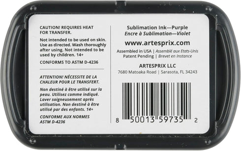 Artesprix Iron-on-Ink Stamp Pad for Sublimation Painting & Drawing, Purple...