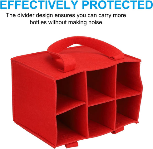 PATIKIL 6 Bottle Wine Carrier Tote Bag, 2 Pack Wine Bottle Carrying Bag with Divider Reusable Wine Storage Bag Felt Grocery Bags Portable Gift Bag...