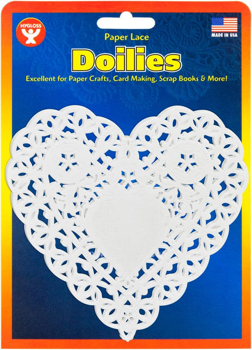 Hygloss Heart Doilies - 100 Pcs -4-Inch White Paper Heart Shaped Doilies for Valentines Crafts, Table Settings - Ideal for Valentine Doily...