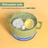 Childlike Behavior 3-in-1 Food Snack Bowl - Baby Suction Plate Set - Self-Feeding Starter Kit Milk with Cereals for Babies with Lid, Training Spoo...