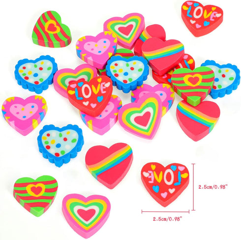 YVAINE 48 Pieces Valentine Pencils for Kids,Valentine's Day Pencils Assortment with Eraser 24 Wooden Pencils 24 Valentines Heart Eraser for Home S...
