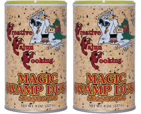 Creative Cajun Cooking Magic Swamp Dust Seasoning, 8 Ounce Shakers (Pack of Two - 1 Pound Total)...
