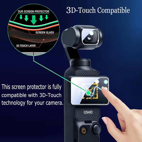 Waterproof Anti-shock Camera Case Hard Portable crossbody Bag Compatible for DJI OSMO POCKET 3, 3pcs LCD and 3pcs Lens Screen Protector Tempered G...