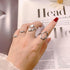 6 Pack Silver Midi Rings Stainless Steel Stackable Rings for Women Open Knuckle Rings Set Wide Irregular Finger Rings for Teen Girls Hug Geometric...