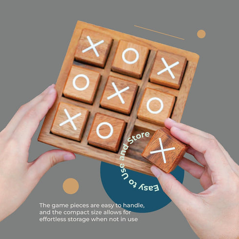 BSIRI Wooden XO Blocks (L) Tic Tac Toe Board Games - Ideal for Kids Games, Family Games and Game Night for Adults, Farmhouse Decor for Coffee Tabl...