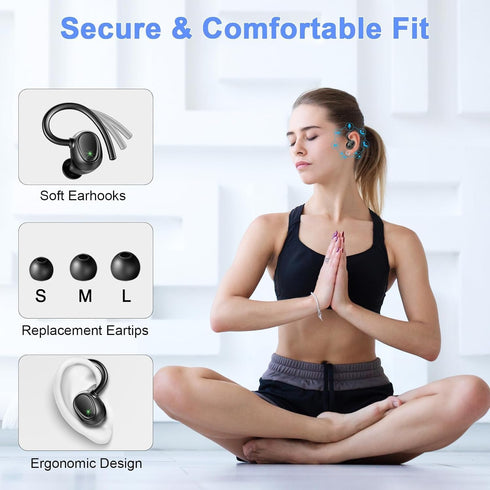 Wireless Earbud Sport, Wireless Headphones Bluetooth 5.3 Over Ear IP7 Waterproof, In Ear Wireless Earphones Sports with Dual LED Display, Bass Ove...