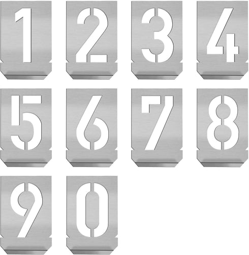 HAUTMEC Vintage Stainless Steel Numbers Stencils, 0 to 9 Stainless Steel Stencils & Holder, 50mm Numbers, Shop Stencil, Advertising Stencilling, C...