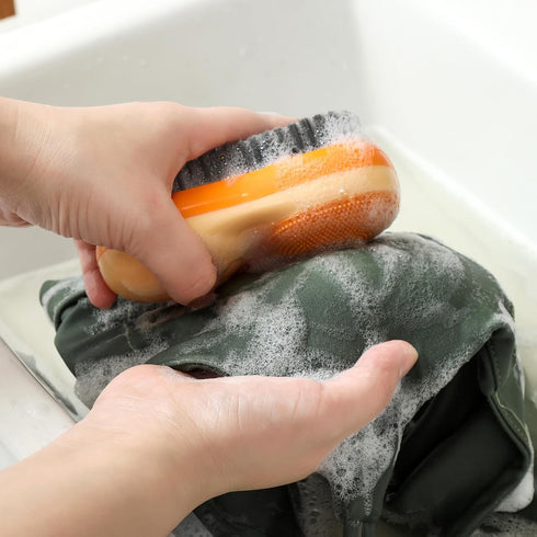 Laundry Stain Brush 2 Pack Two-side Soft Bristle Scrub Brush for Stain Removal Silicone Household Clothes Washing Brush Dual-use Scrubbing Brush f...