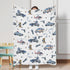 Watercolor Police Vehicles Car Motorcycle Helicopter Baby Blanket for Boys Police Dogs Flannel Swaddle Blanket Soft Receiving Blankets Newborn Nur...