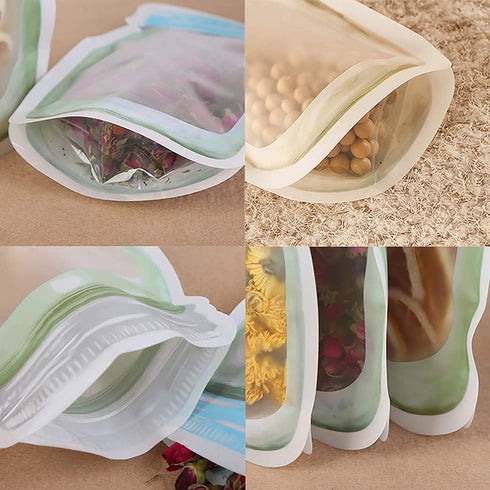 Enkrio 20 PCS Mason Jar Zipper Bags Storage Reusable Food Bag for Snack Sandwich Nuts Cookies Airtight Zipper Sealed Baggies Leak-Proof...