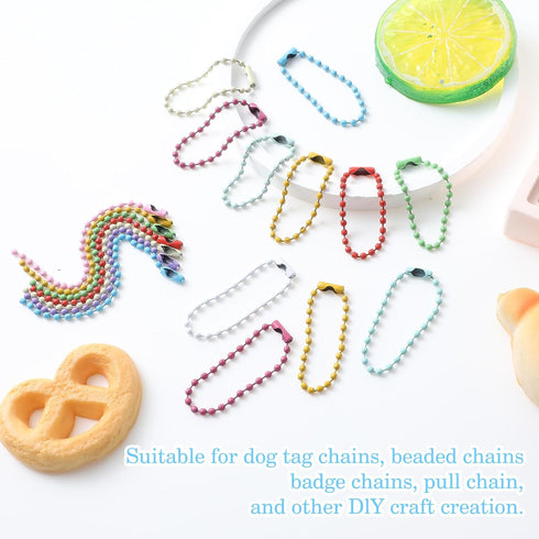 Molain 100Pcs Bead Ball Chain, 2.4mm Stainless Steel Dog Tag Necklace Chains Beaded Keychain Beads Chains for Jewelry Making Supplies Necklace Ear...
