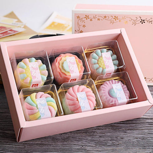 50g Mooncake Packaging Clear Individual Plastic Single Macaron Containers With Labels, Ideal For Showcasing Your Mini Muffins, Pastries, Cookies A...