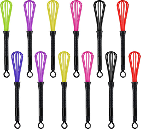 12 Pack Hair Color Whisk Mini Whisk for Hair Dye Color Mixing Christmas Gifts 7 x 1.2 in Salon Barber Plastic dressing Dye Kitchen Baking Cooking ...