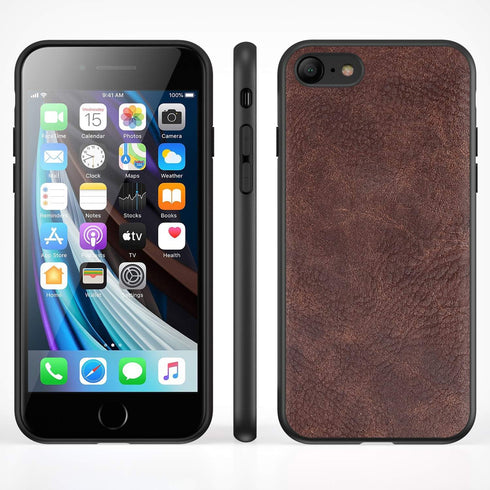 SALAWAT for iPhone SE 2020 Case Slim PU Leather Vintage Shockproof SE 2nd Phone Case Cover Lightweight Soft TPU Bumper Hard PC Hybrid Protective C...