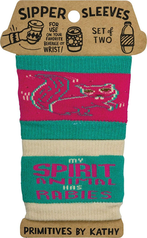 Primitives by Kathy - To-Go Coffee Cup Reusable Knit Insulator Sleeves, "Spirit Animal," 2 Pack...