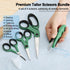 Premium Sewing Scissors Bundle, 8" Heavy Duty Fabric Scissors, 5" Embroidery Scissors, 4" Small Detail Scissors, 5" Thread Snips, Tailoring, Dress...