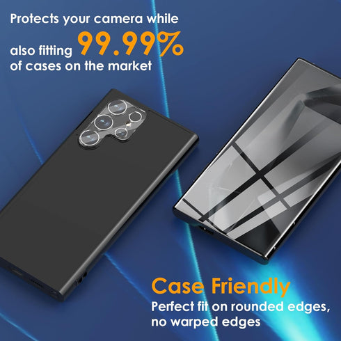for Samsung Galaxy S24 Ultra Screen Protector 3 Pack TPU Protective Films with 2 Pack Transparent Lens Protector for Samsung S24 Ultra Touch Sensi...