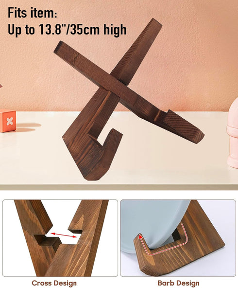 Wooden Display - 6.5 Inch Plate Stand for Display, Plate Holder Display Stand, Wooden Picture Frame Stand, Decorative Table Top Easels for Display...