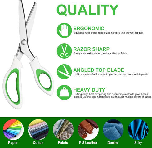Pinking Shears?9” Zig Zag Scissors for Fabric?Pinking Shears Scissors for Fabric Cutting?Professional Handheld Dressmaking?Great for Many Kinds of...