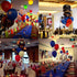 Balloon Garland Arch Kit-Blue, Red, White with Strip Tape, Blue Knotting Device, White Ribbon for Boy Party, Wedding,Birthday Party Decoration Gif...