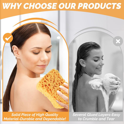 Premium Bath Sponge, 3 Pack Foam Loofah Sponge, Body Sponge for Shower - Natural Bath Sponge for Women Men and Child?Large & Soft?...