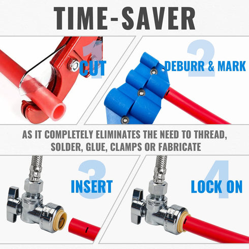 SUNGATOR 2-Pack Angle Stop Valve, Angle Water Shut Off Valve 1/2 x 3/8 Inch Compression, Toilet Water Valve, 1/4 Turn, No Lead Brass Push to Conne...