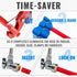 SUNGATOR 2-Pack Angle Stop Valve, Angle Water Shut Off Valve 1/2 x 3/8 Inch Compression, Toilet Water Valve, 1/4 Turn, No Lead Brass Push to Conne...