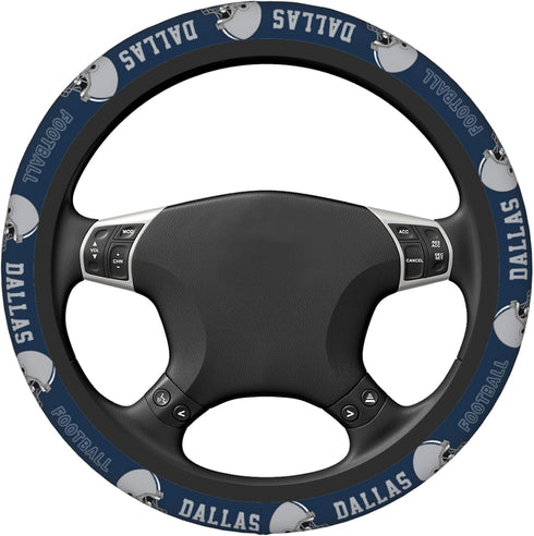 Dallas Car Steering Wheel Cover, Football Elasticity Anti Slip Sweat Absorption Universal Car Accessories 15 inch for Most Vehicle Sedan, Truck, S...