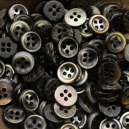 20 Pieces Genuine 11.5MM Black Mother of Pearl Buttons, Natural Real Black MOP Buttons for Shirts Dresses Polo DIY Craft with 2.4MM Thickness MOP ...