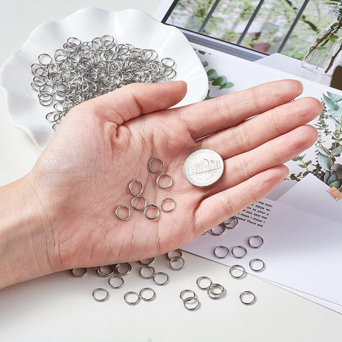 Kissitty 2000pcs 8mm Stainless Steel Open Jump Rings Connectors 0.9mm Thick Chainmail Making Jewelry Findings 20 Gauge...