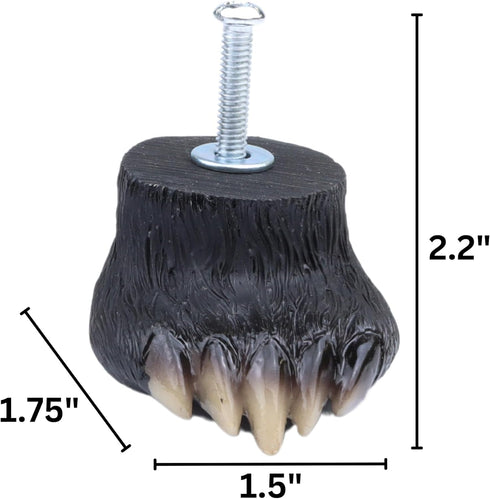 Needzo Black Bear Paw Drawer Knob Pulls, Rustic Cabin Accessory for Cabinets, Dressers and More, Installation Hardware Included, 2.2" x 1.5" x 1.7...