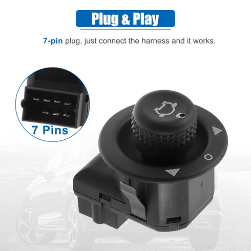 X AUTOHAUX Car Power Mirror Control Switch 93BG-17B676-BA Replacement for Ford Fiesta 1978-1980 for Ford Fiesta 1998-2001...