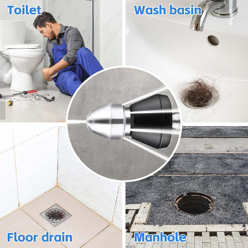 2 Pack Sewer Cleaning Tool High-Pressure Nozzle,Jetter Nozzle for Pressure Washer,Pipe Unclogger Nozzle,Sewer Cleaning Tool-Sewer Cleaning Tool Hi...