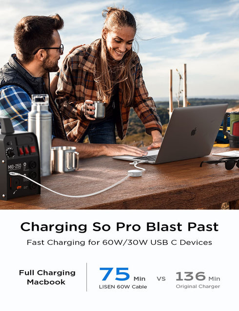 LISEN 5-in-1 Fast Charging Retractable Cable for iPhone, iPad, Samsung - 60W Charger with USB-C/A Ports for Phones, Tablets......