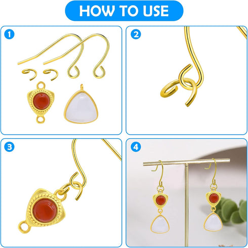 1800Pcs 6 Colors Earring Hooks Set for Jewelry Making,French Hook Earrings Findings Hypoallergenic Ear Wires Fish Hooks with Jump Rings and Earrin...