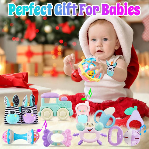 Baby Rattles 0-6 Months: Rattles for Babies 0-6 Months Baby Rattles Toys 0-3-6-12 Months Infant Rattle Toys for Babies 0-6 Months Teething - Newbo...